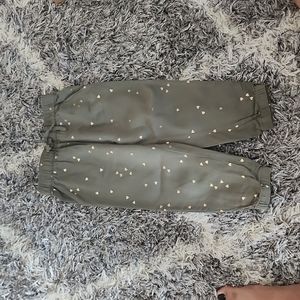 Toddler gold heart metallic joggers